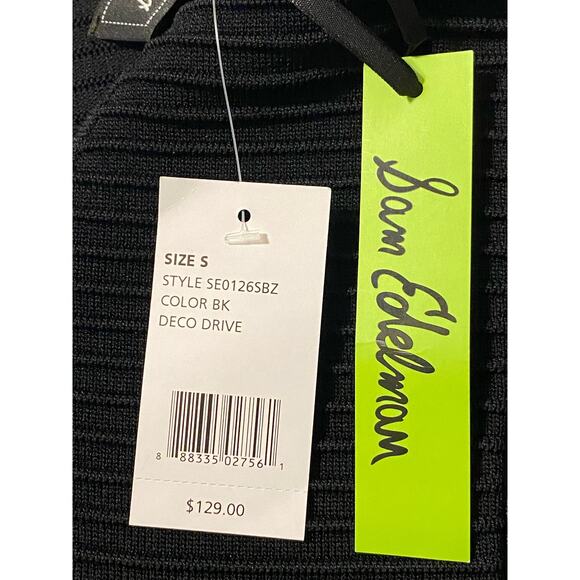 Sam Edelman Black Ottoman Deco Drive Sleeveless Fit & Flare Dress Size Small - Picture 5 of 13